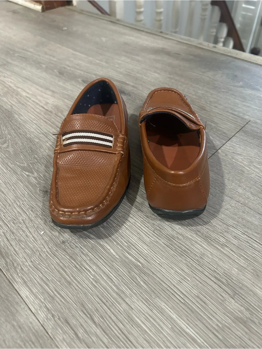 Brown Leather Slip-On Loafers for Men
